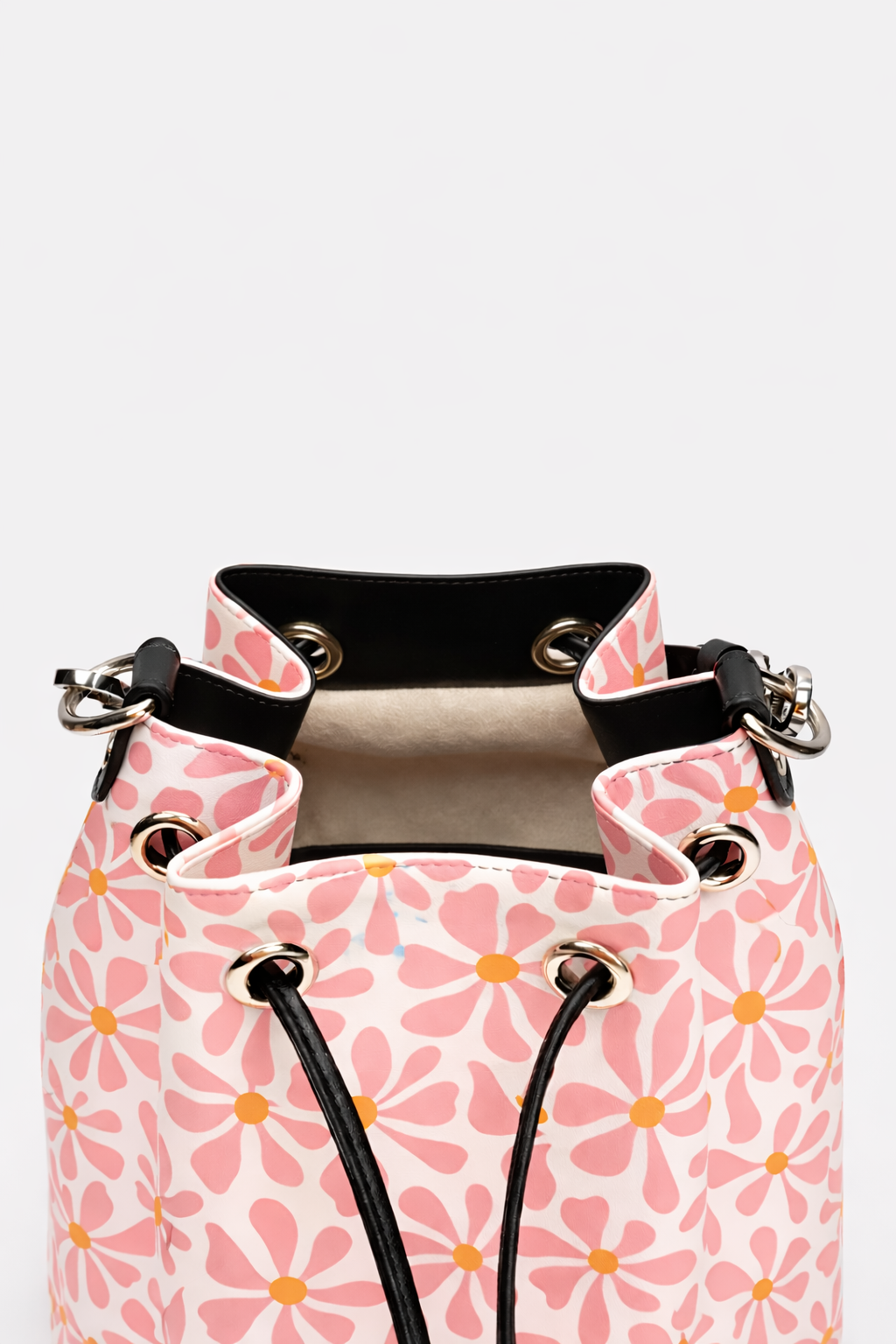 Daisy Print Bucket Bag - Handmade Leather Gift For Mum